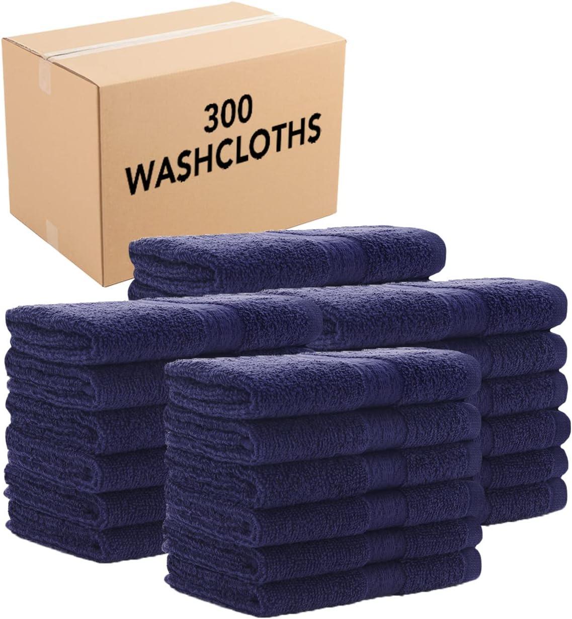 image:imageArkwright True Color Solid Wash Cloths Soft 100 Cotton Washcloths 12 Pack Lightweight 475 GSM Absorbent amp Quick Dry for Face and Body 12 x 12 in BeigeNavy
