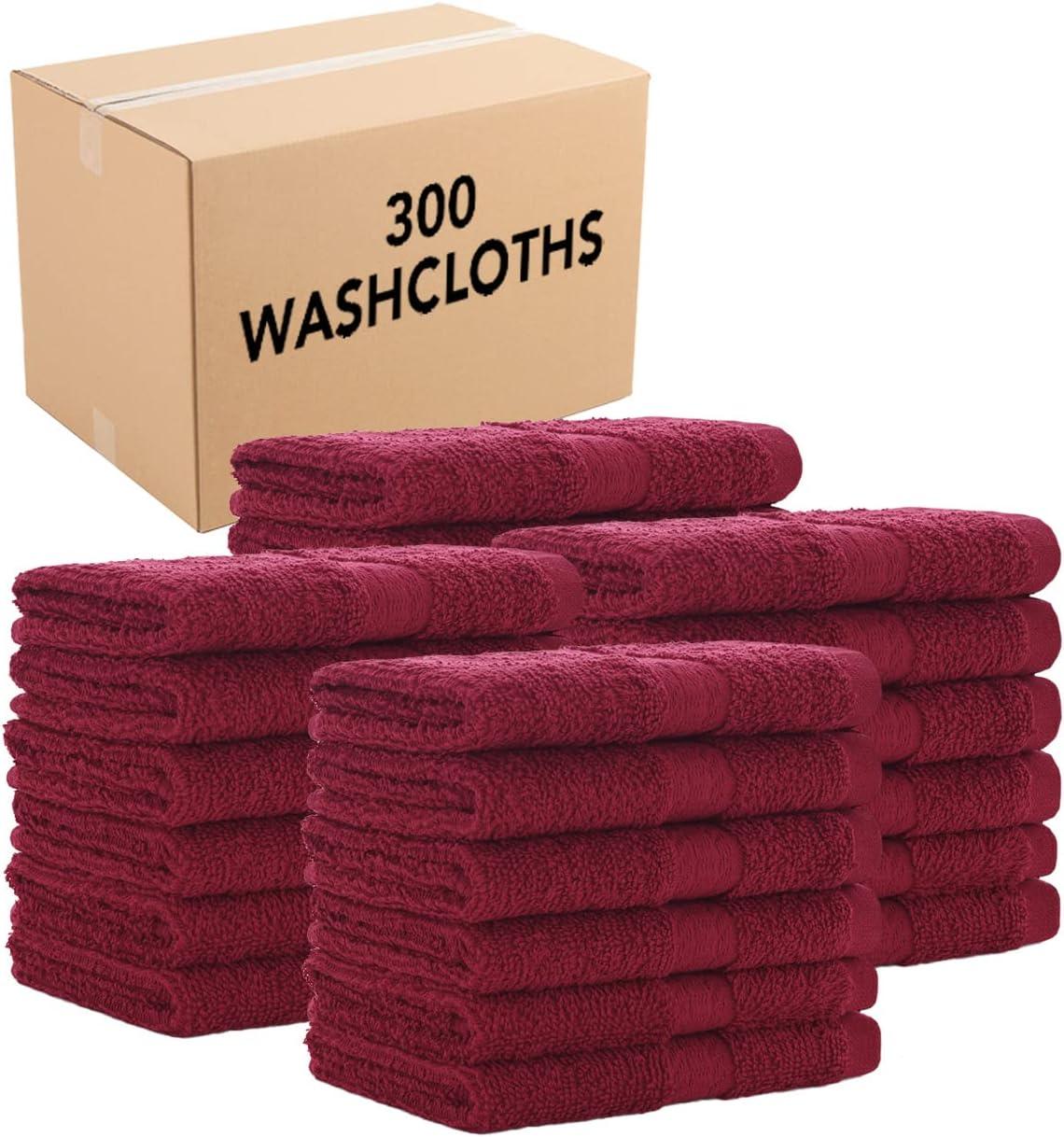 image:imageArkwright True Color Solid Wash Cloths Soft 100 Cotton Washcloths 12 Pack Lightweight 475 GSM Absorbent amp Quick Dry for Face and Body 12 x 12 in BeigeBurgundy