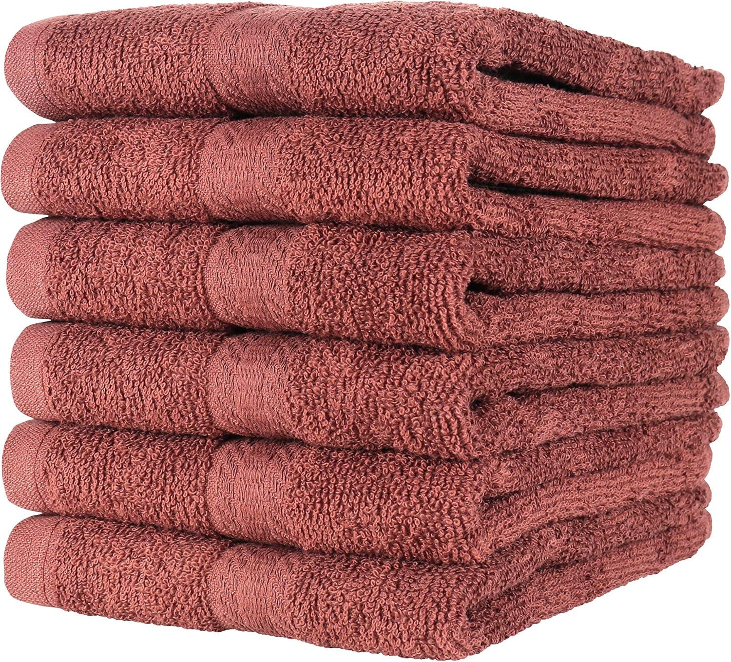 image:imageArkwright True Color Solid Wash Cloths Soft 100 Cotton Washcloths 12 Pack Lightweight 475 GSM Absorbent amp Quick Dry for Face and Body 12 x 12 in BeigeBrown