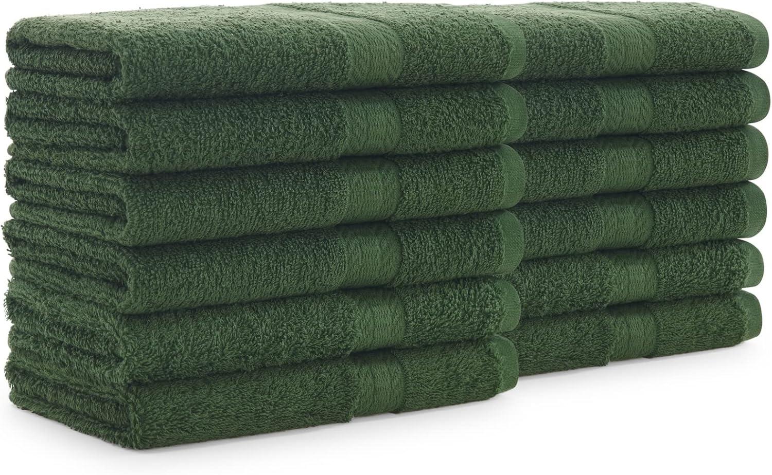 image:imageArkwright True Color Solid Wash Cloths Soft 100 Cotton Washcloths 12 Pack Lightweight 475 GSM Absorbent amp Quick Dry for Face and Body 12 x 12 in BeigeGreen