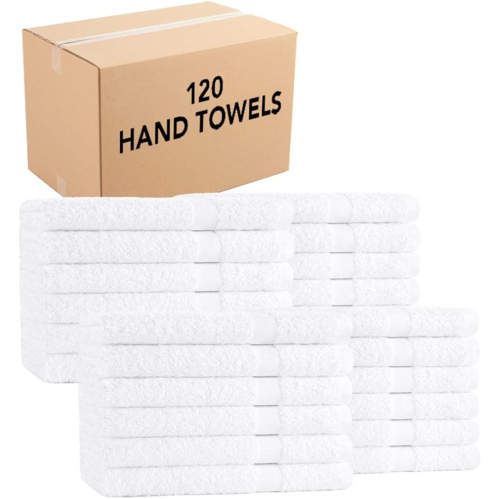 image:imageArkwright Admiral Spa Hand Towels Bulk Pack of 12 Lightweight Absorbent Bathroom Towel Quick Dry Cotton Perfect for Home Resort Spa and Shower 16 x 27 in White120