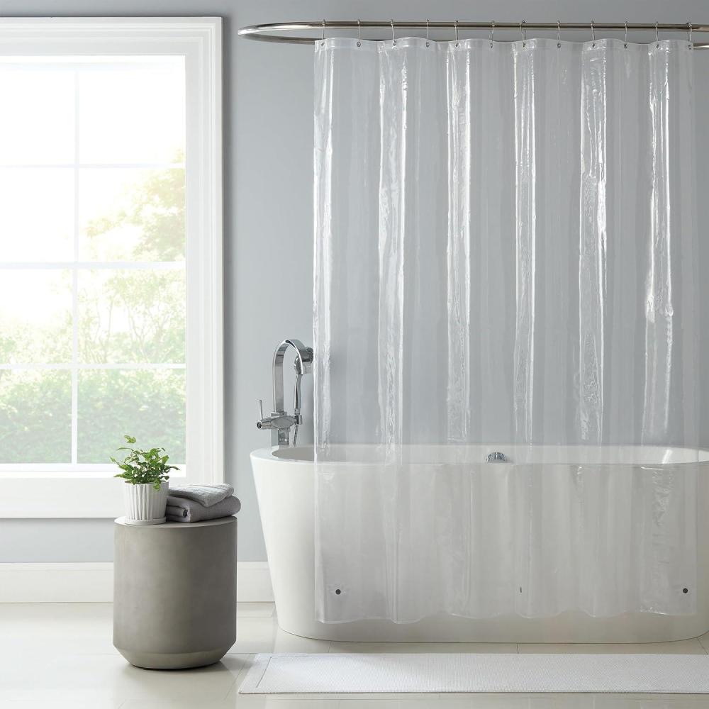 image:imageArkwright Heavy Duty Shower Curtain Liner 2 Pack 100 Waterproof 8G PEVA with RustProof Metal Grommets amp Weighted Hem Standard Size for Bathroom 72 x 72 in Clear1