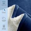 Arkwright Sherpa Fleece Throw Blanket – Plush Fluffy Warm Reversible Soft Sherpa Throw Blanket for Home, Couch, Sofa, Bed, Camping and Travel, 50×60 in, Grey(Poseidon Navy)