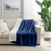 Arkwright Sherpa Fleece Throw Blanket – Plush Fluffy Warm Reversible Soft Sherpa Throw Blanket for Home, Couch, Sofa, Bed, Camping and Travel, 50×60 in, Grey(Poseidon Navy)