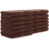 Arkwright True Color Solid Wash Cloths – Soft 100% Cotton Washcloths 12 Pack – Lightweight 475 GSM, Absorbent & Quick Dry for Face and Body, 12 x 12 in, Beige(Brown)