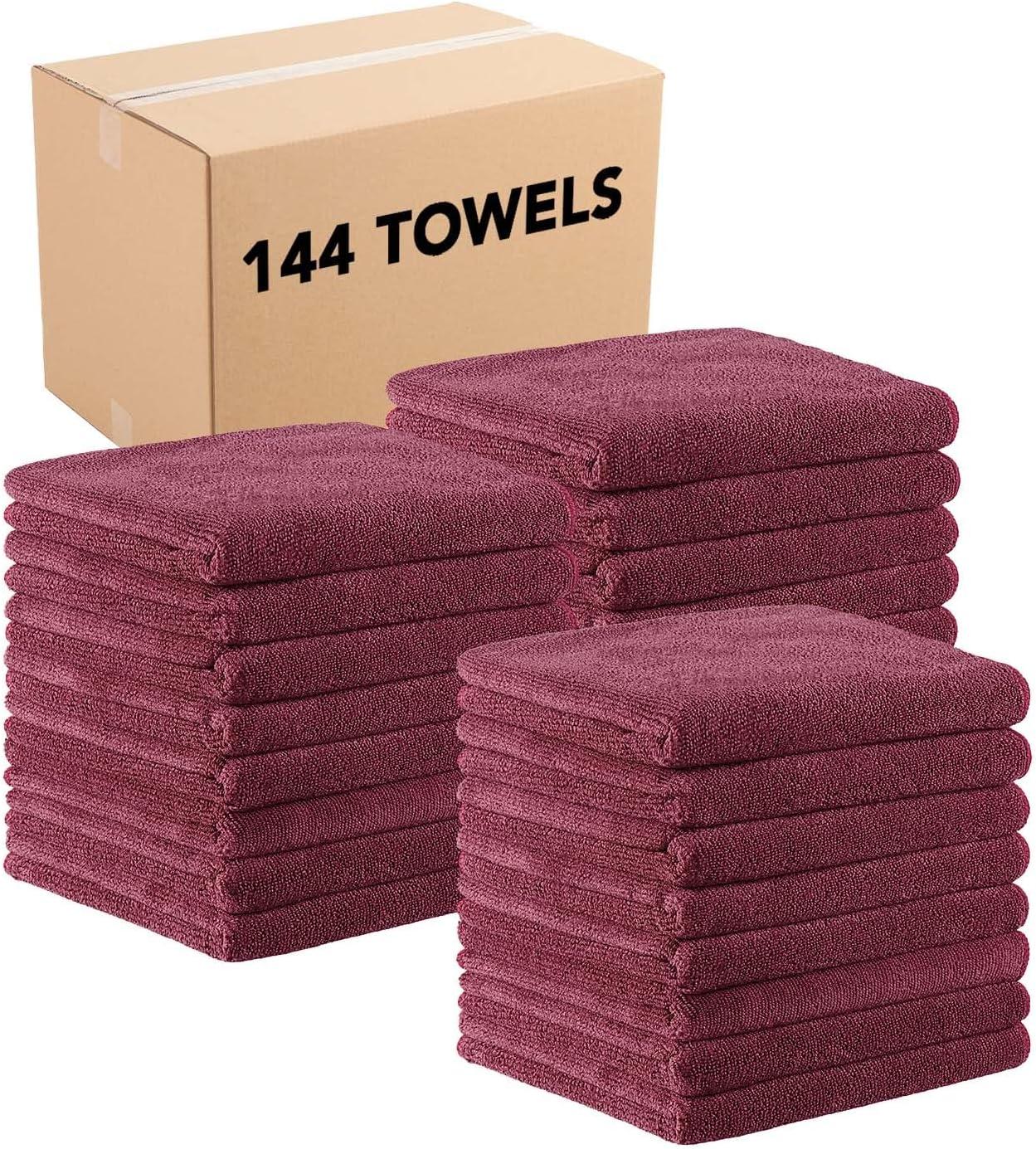 image:imageArkwright Bleach Resistant Salon Towels 24 Pack Microfiber Hair Towels Soft Absorbent Quick Dry Lint Free Spa amp Barber Towels for Hair Stylist Nail Salon amp Esthetician 16 x 27 BlackBurgundy