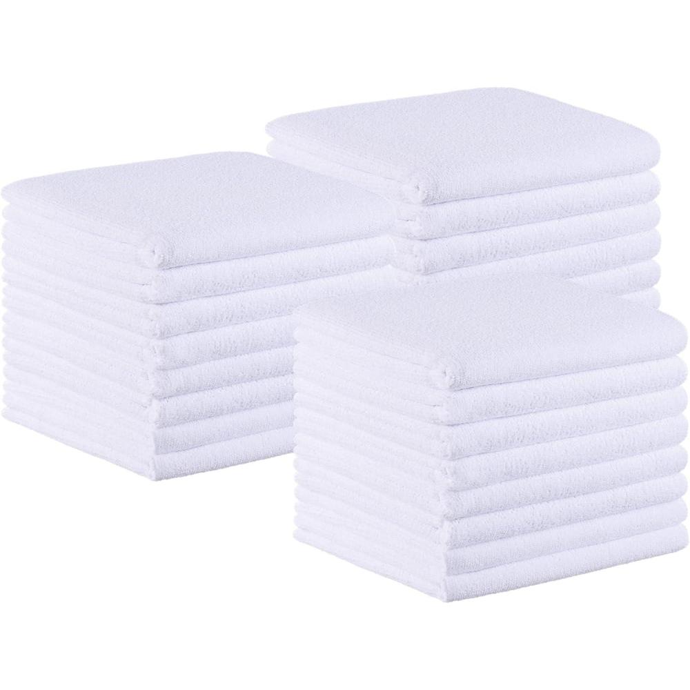 image:imageArkwright Bleach Resistant Salon Towels 24 Pack  Microfiber Hair Towels Soft Absorbent Quick Dry Lint Free Spa amp Barber Towels for Hair Stylist Nail Salon amp Esthetician 16 x 27 BlackWhite