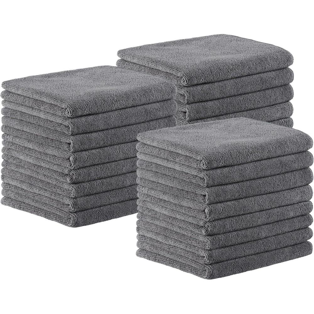 image:imageArkwright Bleach Resistant Salon Towels 24 Pack Microfiber Hair Towels Soft Absorbent Quick Dry Lint Free Spa amp Barber Towels for Hair Stylist Nail Salon amp Esthetician 16 x 27 BlackGrey