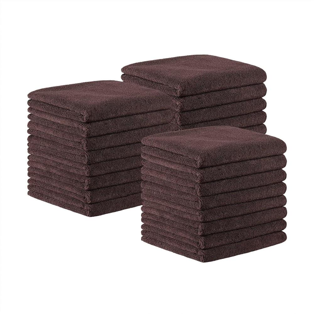 image:imageArkwright Bleach Resistant Salon Towels 24 Pack Microfiber Hair Towels Soft Absorbent Quick Dry Lint Free Spa amp Barber Towels for Hair Stylist Nail Salon amp Esthetician 16 x 27 BlackBrown
