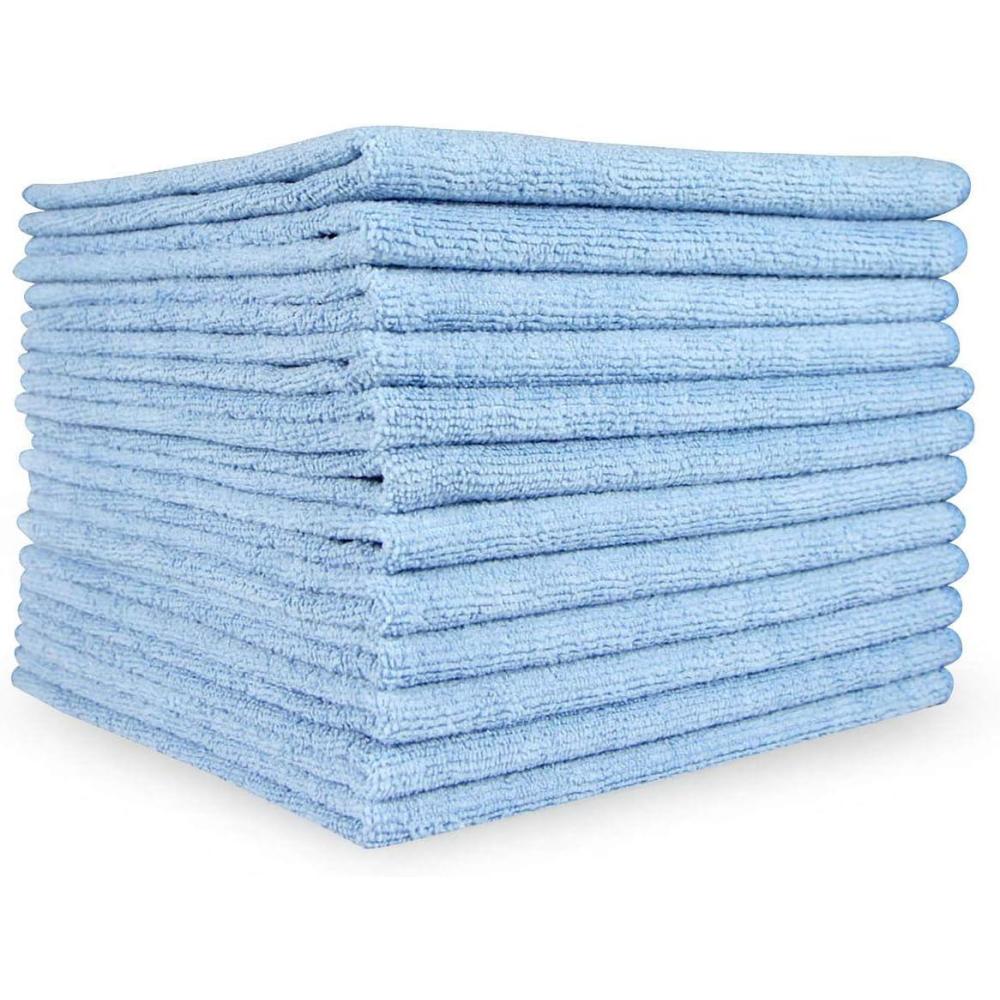 image:imageArkwright Microfiber Cleaning Cloths  Pack of 12 Lint amp StreakFree Drying Wash Towels 320 GSM Super Absorbent amp Quick Dry Perfect Cleaner for Car Glass and Window 12 x 12 in PinkBlue
