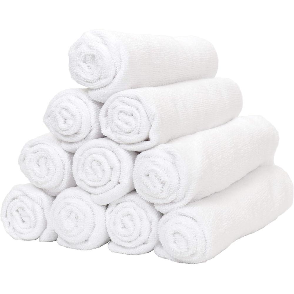 image:imageArkwright Microfiber Gym Towel Pack of 12 Super Soft Quick Dry Workout Sweat Towels 300 GSM Lightweight amp Absorbent for Sports Working Out Yoga and Spa 16 x 27 in BlackWhite
