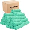 Arkwright Microfiber Gym Towel – Pack of 12 – Super Soft, Quick Dry Workout Sweat Towels, 300 GSM Lightweight & Absorbent for Sports, Working Out, Yoga, and Spa, 16 x 27 in, Black(Green)