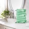 Arkwright Premium Washcloths – (Pack of 24) – Soft & Absorbent, 100% Ringspun Cotton, Contemporary Design Wash Cloths with Dobby, Multipurpose Fingertip Towels, Beige(Green)