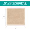 Arkwright Premium Washcloths – (Pack of 24) – Soft & Absorbent, 100% Ringspun Cotton, Contemporary Design Wash Cloths with Dobby, Multipurpose Fingertip Towels, Beige(Blue)