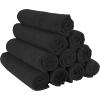 Arkwright Microfiber Gym Towel – Pack of 12 – Super Soft, Quick Dry Workout Sweat Towels, 300 GSM Lightweight & Absorbent for Sports, Working Out, Yoga, and Spa, 16 x 27 in, Black(Black)