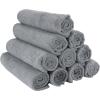 Arkwright Microfiber Gym Towel – Pack of 12 – Super Soft, Quick Dry Workout Sweat Towels, 300 GSM Lightweight & Absorbent for Sports, Working Out, Yoga, and Spa, 16 x 27 in, Black(Grey)