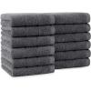 Arkwright Premium Washcloths – (Pack of 24) – Soft & Absorbent, 100% Ringspun Cotton, Contemporary Design Wash Cloths with Dobby, Multipurpose Fingertip Towels, Beige(Dark Grey)