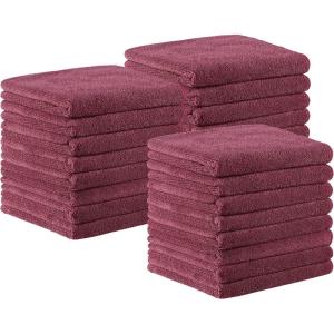 Arkwright Bleach Resistant Salon Towels 24 Pack – Microfiber Hair Towels, Soft, Absorbent, Quick Dry, Lint Free Spa & Barber Towels for Hair Stylist, Nail Salon & Esthetician, 16 x 27, Black(Burgundy)