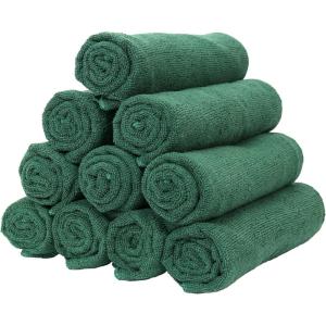 Arkwright Microfiber Gym Towel – Pack of 12 – Super Soft, Quick Dry Workout Sweat Towels, 300 GSM Lightweight & Absorbent for Sports, Working Out, Yoga, and Spa, 16 x 27 in, Black(Hunter Green)