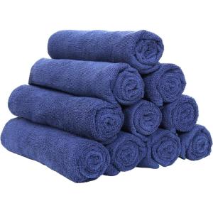 Arkwright Microfiber Gym Towel – Pack of 12 – Super Soft, Quick Dry Workout Sweat Towels, 300 GSM Lightweight & Absorbent for Sports, Working Out, Yoga, and Spa, 16 x 27 in, Black(Navy)