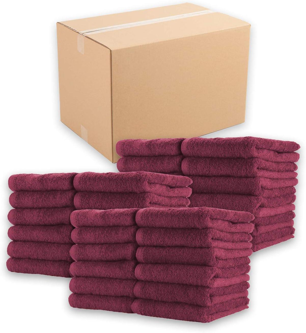 image:imageArkwright Bleach Resistant Salon Towels 12 Pack 100 Cotton Hair Towels Soft Absorbent Quick Dry Spa amp Barber Towels for Hair Stylist Nail Salon amp Esthetician 16 x 27 BlackBurgundy
