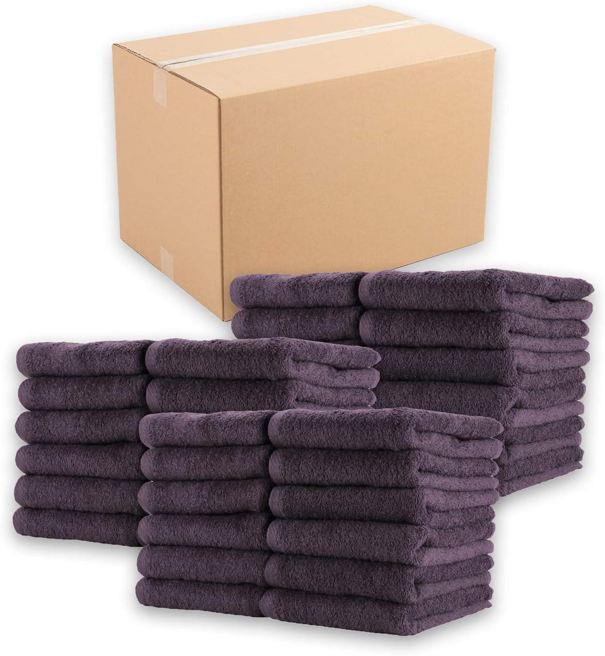 image:imageArkwright Bleach Resistant Salon Towels 12 Pack 100 Cotton Hair Towels Soft Absorbent Quick Dry Spa amp Barber Towels for Hair Stylist Nail Salon amp Esthetician 16 x 27 BlackEggplant