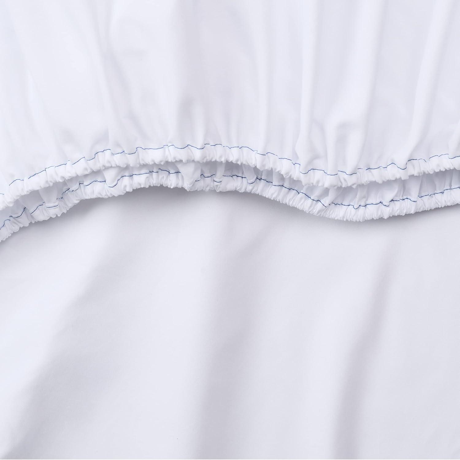 image:imageArkwright Bulk Full Fitted Bed Sheets Case of 24 Soft Cotton Blend 200 Thread Count Bottom Sheet only with Deep Pocket Bedding Essentials for Hotels Guests and Vacation Rentals WhiteFitted Sheets Case of 24
