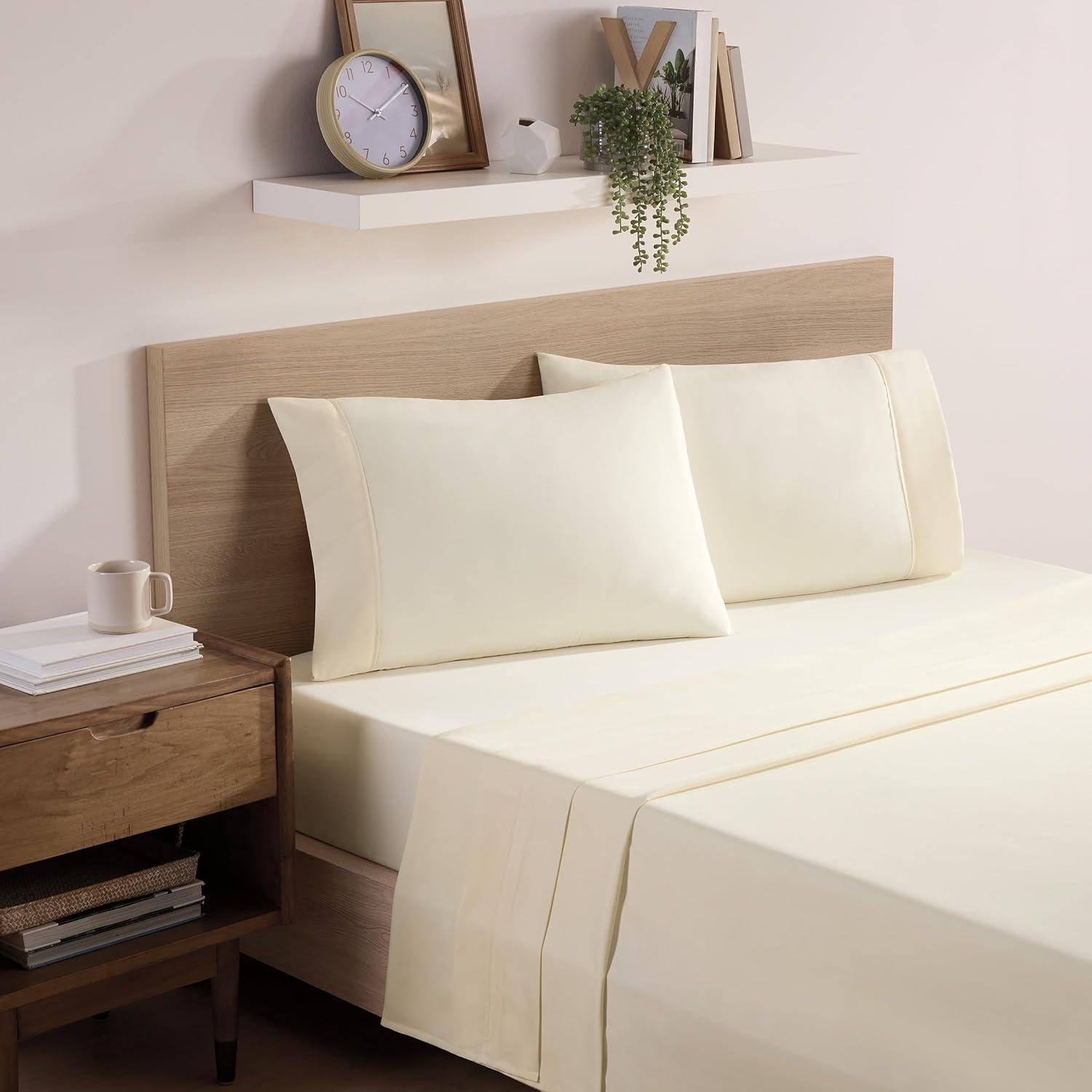 image:imageArkwright Bulk Microfiber Queen Pillow Cases Pack of 12 Soft Hypoallergenic Pillowcases and Bedding Essentials for Hosts and Hotels Standard WhiteIvory
