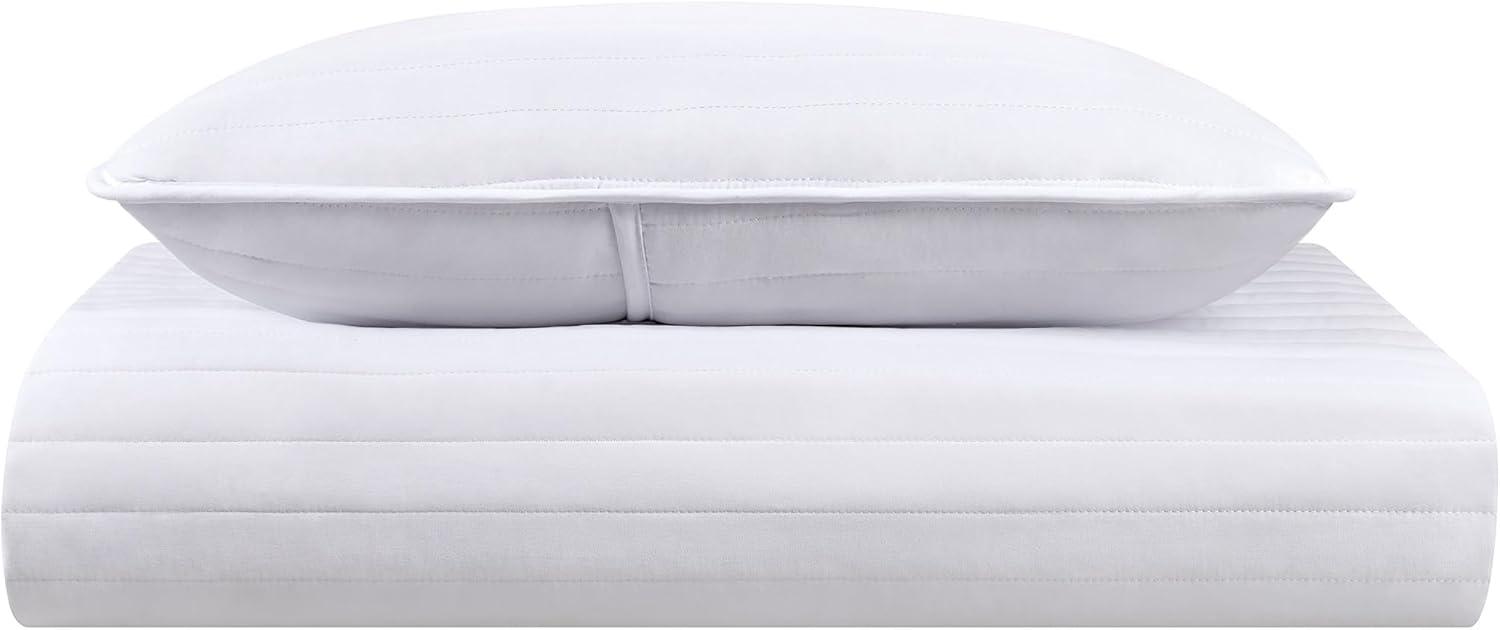 image:imageArkwright TwinTwinXL Quilt Set Case of 4 Soft Brushed Lightweight Microfiber Bedspread Coverlet Bedding Sets for All Seasons 1 Quilt 1 Pillowcase Sham 68x90 in Almond Milk TanBright White