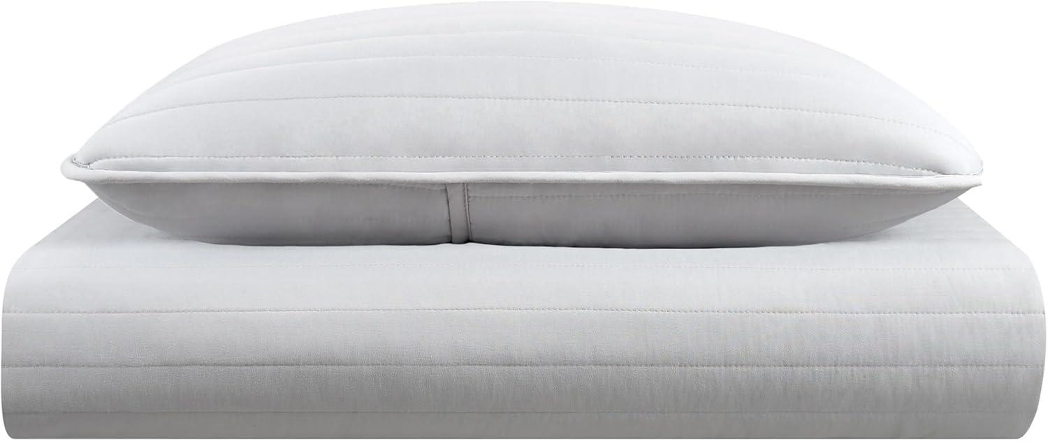 image:imageArkwright TwinTwinXL Quilt Set Case of 4 Soft Brushed Lightweight Microfiber Bedspread Coverlet Bedding Sets for All Seasons 1 Quilt 1 Pillowcase Sham 68x90 in Almond Milk TanHarbor Mist Grey