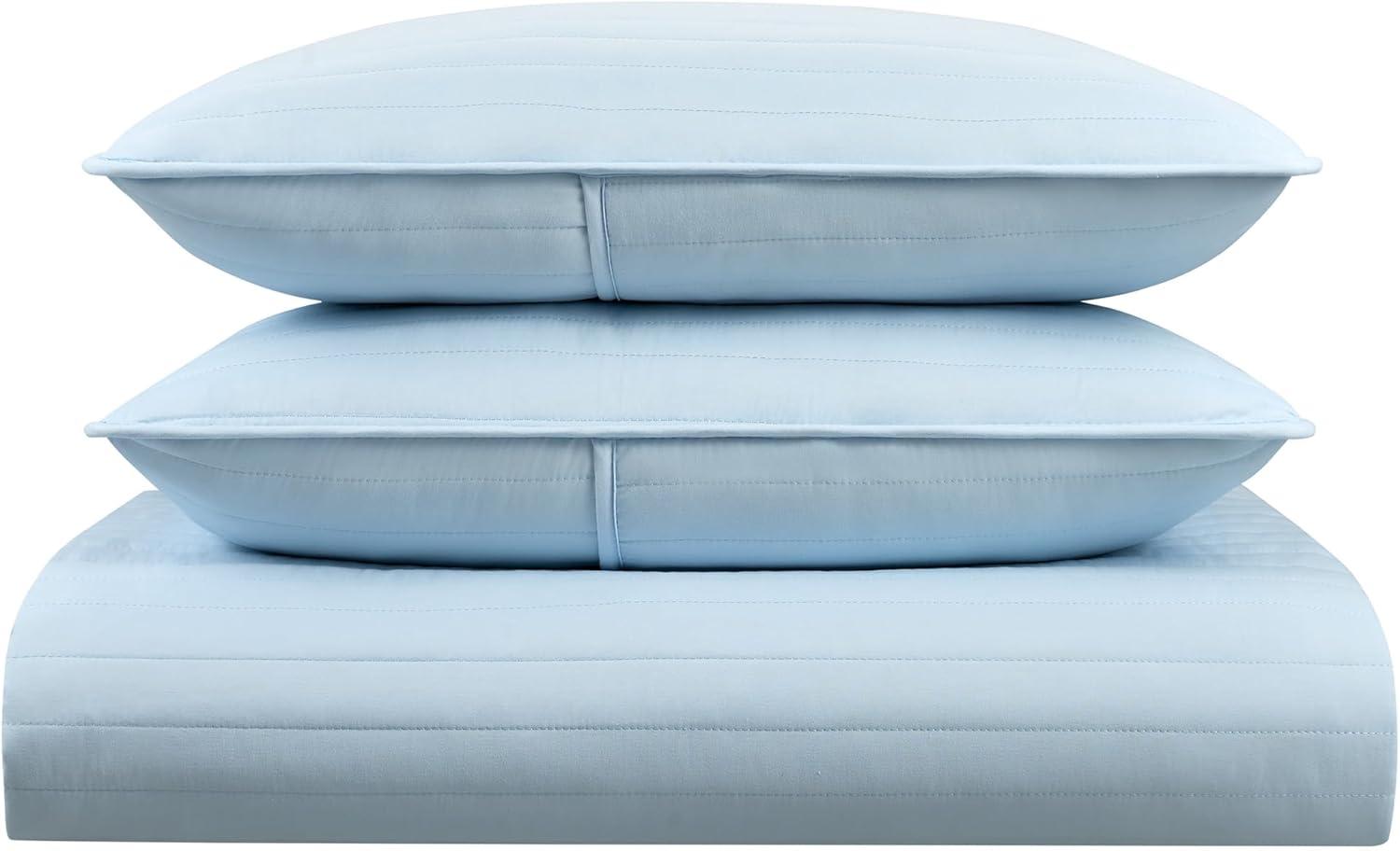 image:imageArkwright TwinTwinXL Quilt Set Case of 4 Soft Brushed Lightweight Microfiber Bedspread Coverlet Bedding Sets for All Seasons 1 Quilt 1 Pillowcase Sham 68x90 in Almond Milk TanNantucket Breeze Blue