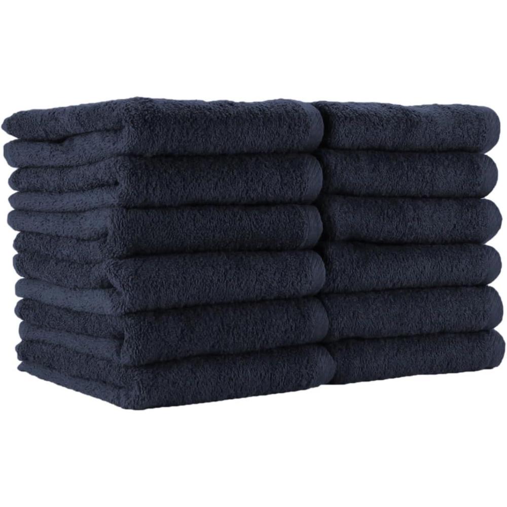 image:imageArkwright Bleach Resistant Salon Towels 12 Pack 100 Cotton Hair Towels Soft Absorbent Quick Dry Spa amp Barber Towels for Hair Stylist Nail Salon amp Esthetician 16 x 27 BlackNavy