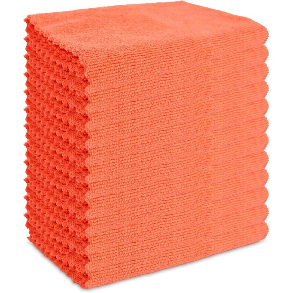 image:imageArkwright SmartEdge Microfiber Cleaning Cloths  Pack of 12 Thick Edge Less Dish Drying Towel for Car Polishing Washing and Auto Detailing 16 x 16 in BlueOrange