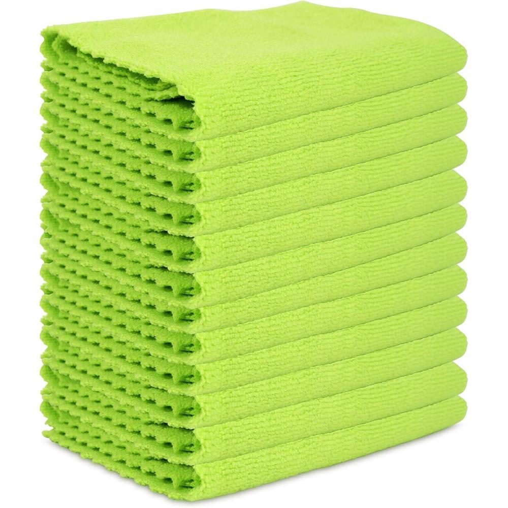 image:imageArkwright SmartEdge Microfiber Cleaning Cloths Pack of 12 Thick Edge Less Dish Drying Towel for Car Polishing Washing and Auto Detailing 16 x 16 in BlueGreen