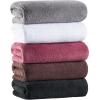 Arkwright Microfiber Coral Fleece Salon Towels – Pack of 10 – Bleach Safe Resistant, Absorbent Hair Drying Towel Set, Perfect for Resort, Hotel, and Spa, 16 x 27 in, Black(Brown)