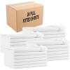 Arkwright Bulk Full Fitted Bed Sheets – Case of 24 – Soft Cotton Blend 200 Thread Count Bottom Sheet only with Deep Pocket, Bedding Essentials for Hotels, Guests, and Vacation Rentals, White(Fitted Sheets – Case of 24)