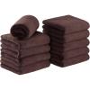 Arkwright Microfiber Coral Fleece Salon Towels – Pack of 10 – Bleach Safe Resistant, Absorbent Hair Drying Towel Set, Perfect for Resort, Hotel, and Spa, 16 x 27 in, Black(Brown)