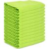 Arkwright SmartEdge Microfiber Cleaning Cloths – (Pack of 12) Thick Edge Less Dish Drying Towel for Car, Polishing, Washing, and Auto Detailing, 16 x 16 in, Blue(Green)
