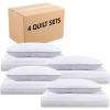 Arkwright Twin/TwinXL Quilt Set – Case of 4 – Soft Brushed Lightweight Microfiber Bedspread Coverlet Bedding Sets for All Seasons (1 Quilt, 1 Pillowcase Sham), 68×90 in, Almond Milk Tan(Bright White)