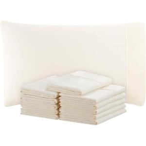 Arkwright Bulk Microfiber Queen Pillow Cases – Pack of 12 – Soft Hypoallergenic Pillowcases and Bedding Essentials for Hosts and Hotels, Standard, White(Ivory)
