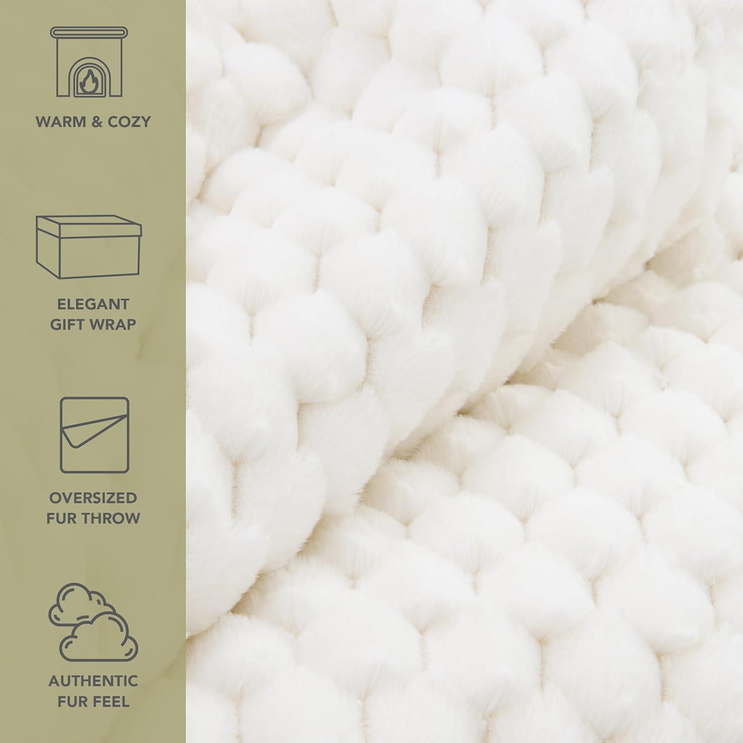 image:imageAston amp Arden Luxury Faux Fur Blanket Ultra Soft Plush amp Fuzzy Throw in Giftable Box Real Fox Furry Texture All Season Decorative for Sofa Couch and Bed 50x70 Bronze MoonCottontail Ivory