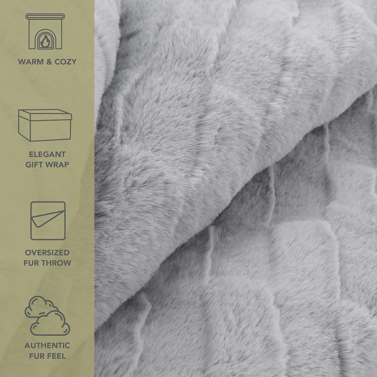 image:imageAston amp Arden Luxury Faux Fur Blanket Ultra Soft Plush amp Fuzzy Throw in Giftable Box Real Fox Furry Texture All Season Decorative for Sofa Couch and Bed 50x70 Bronze MoonMink Grey