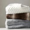 Aston & Arden Luxury Faux Fur Blanket – Ultra Soft, Plush & Fuzzy Throw in Giftable Box, Real Fox Furry Texture, All Season Decorative for Sofa, Couch, and Bed, 50×70, Bronze Moon(Cottontail Ivory)
