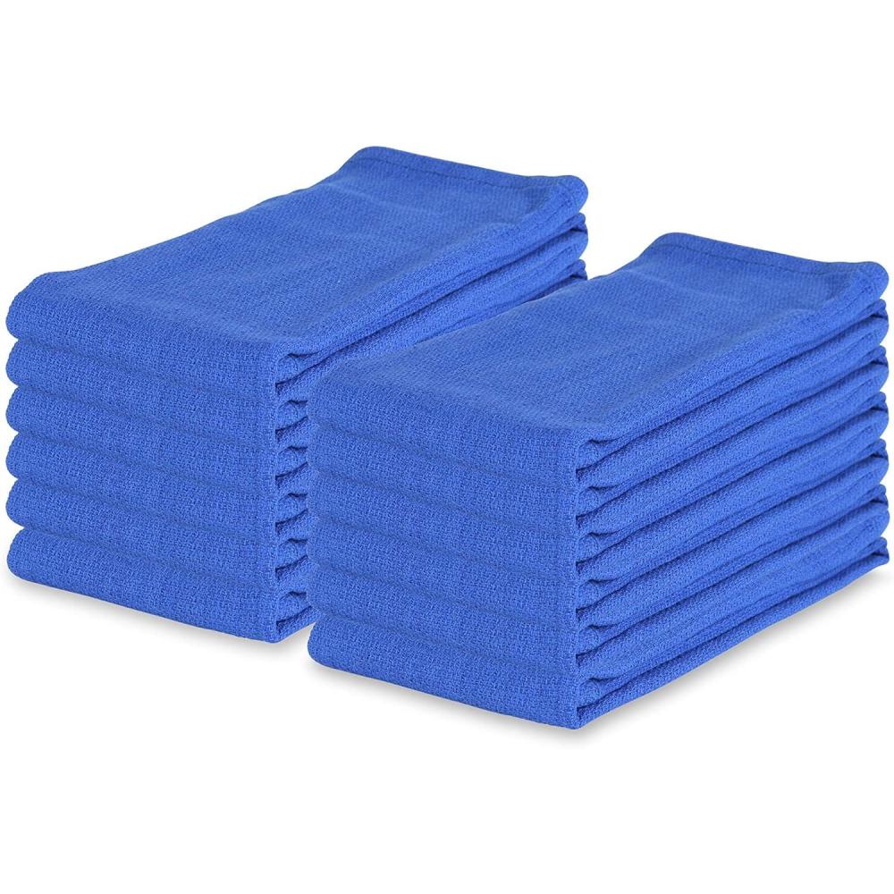 image:imageArkwright Microfiber Huck Towels Pack of 12 Lint Free Surgical Cleaning Cloths for Glass Windows Auto Detailing and Professional Use 16 x 26 in BlueBlue