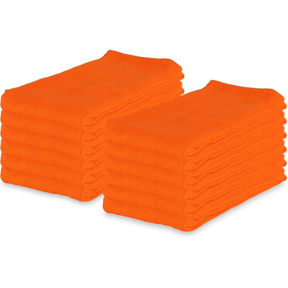 image:imageArkwright Microfiber Huck Towels Pack of 12 Lint Free Surgical Cleaning Cloths for Glass Windows Auto Detailing and Professional Use 16 x 26 in BlueOrange