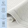Arkwright 100% Cotton Bathroom Rug – High Absorbent Stylish Textured Woven Design Bath Mat, Slip Resistant Backing for Shower and Bathtub Floor, 20×32 in – White(Oyster Mushroom Grey)