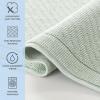 Arkwright 100% Cotton Bathroom Rug – High Absorbent Stylish Textured Woven Design Bath Mat, Slip Resistant Backing for Shower and Bathtub Floor, 20×32 in – White(Light Green)