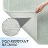 Arkwright 100% Cotton Bathroom Rug – High Absorbent Stylish Textured Woven Design Bath Mat, Slip Resistant Backing for Shower and Bathtub Floor, 20×32 in – White(Light Green)
