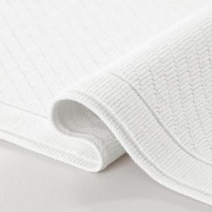 Arkwright 100% Cotton Bathroom Rug – High Absorbent Stylish Textured Woven Design Bath Mat, Slip Resistant Backing for Shower and Bathtub Floor, 20×32 in – White(Pearl White)
