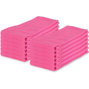 Arkwright Microfiber Huck Towels, Pack of 12, Lint Free Surgical Cleaning Cloths for Glass, Windows, Auto Detailing and Professional Use, 16 x 26 in, Blue(Pink)
